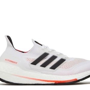 Adidas Ultraboost 21J White Solar Red Womens Size 5.5 NEW